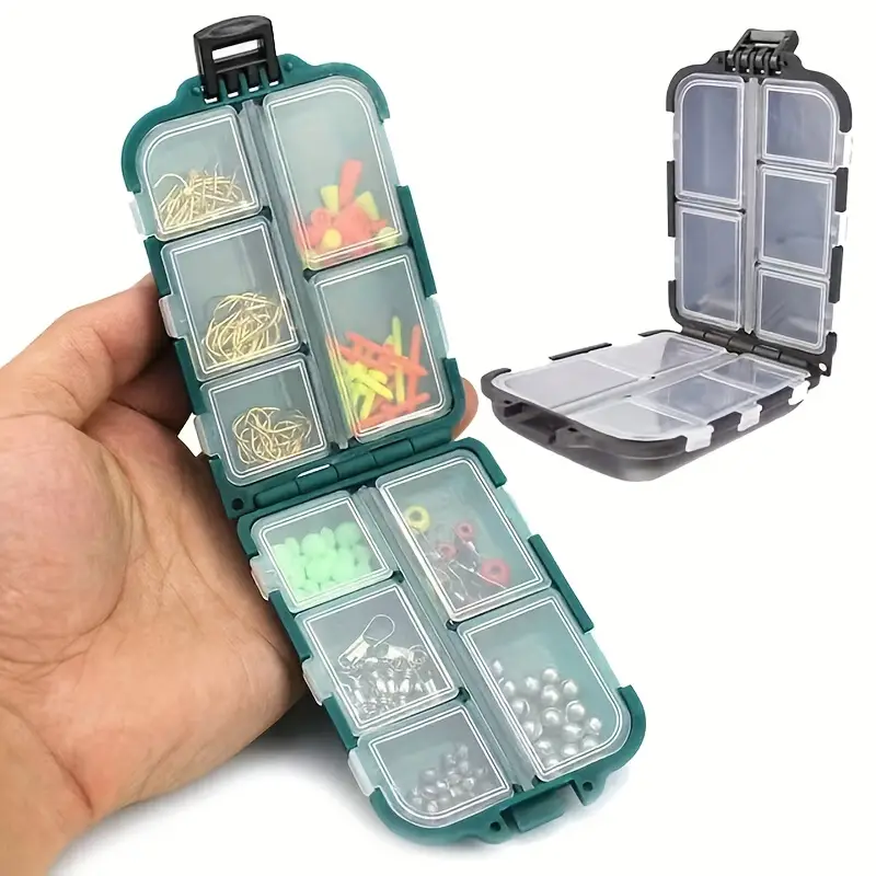Fishing Tackle Box 10 Compartment Lure Hook Storage Case - Temu