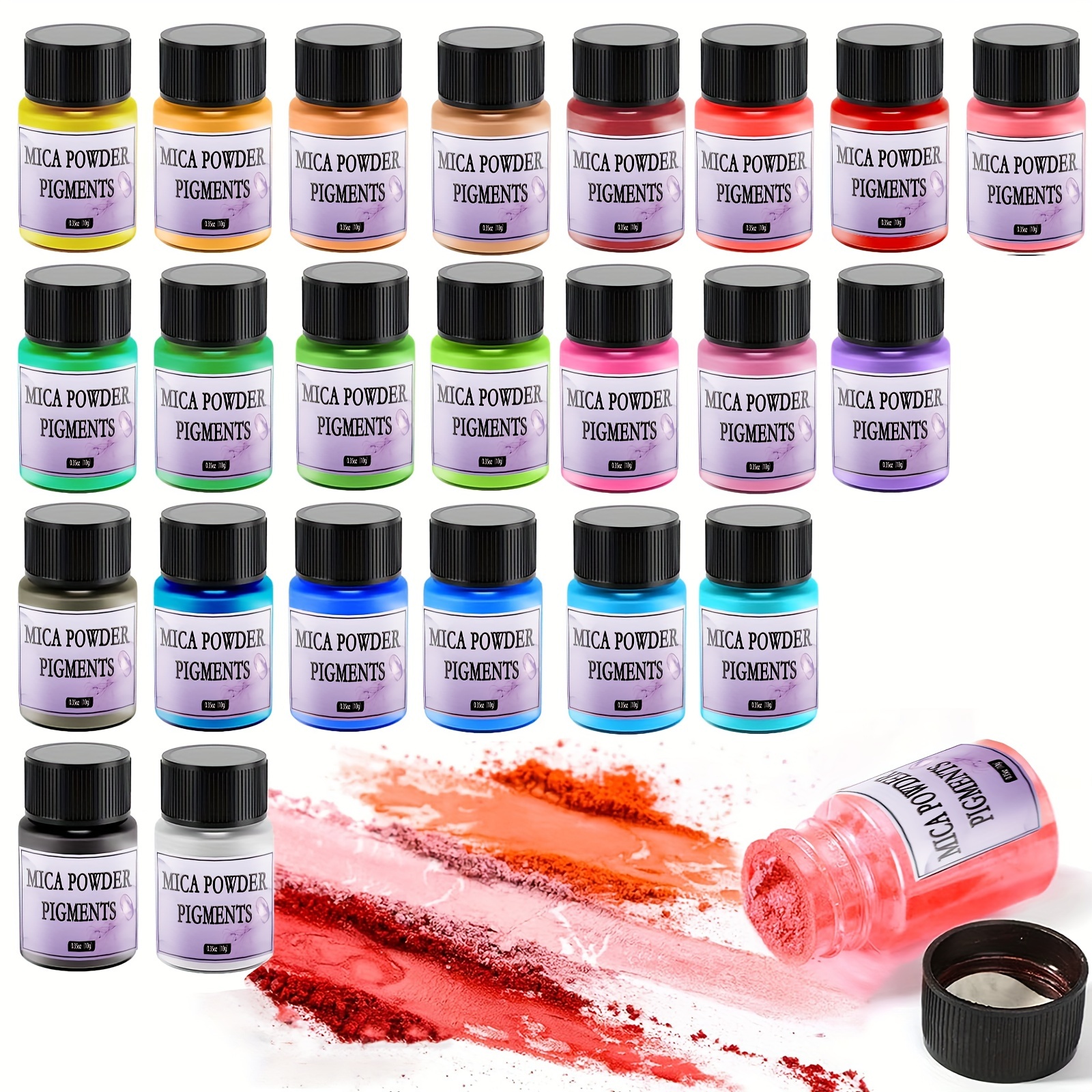 Mica Powder 24 Colors /bottle Natural Pigment Powder Epoxy - Temu