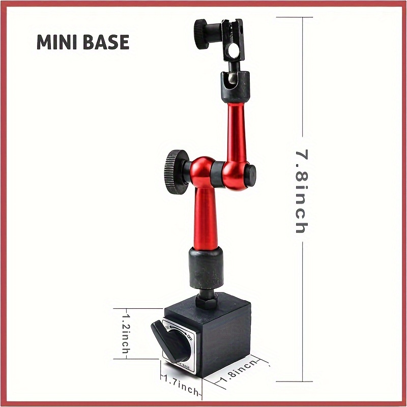 TEMU Indicador De Soporte Magnético Medidor De De Soporte Magnético Micrómetro De Medición Indicador De Tipo Horario