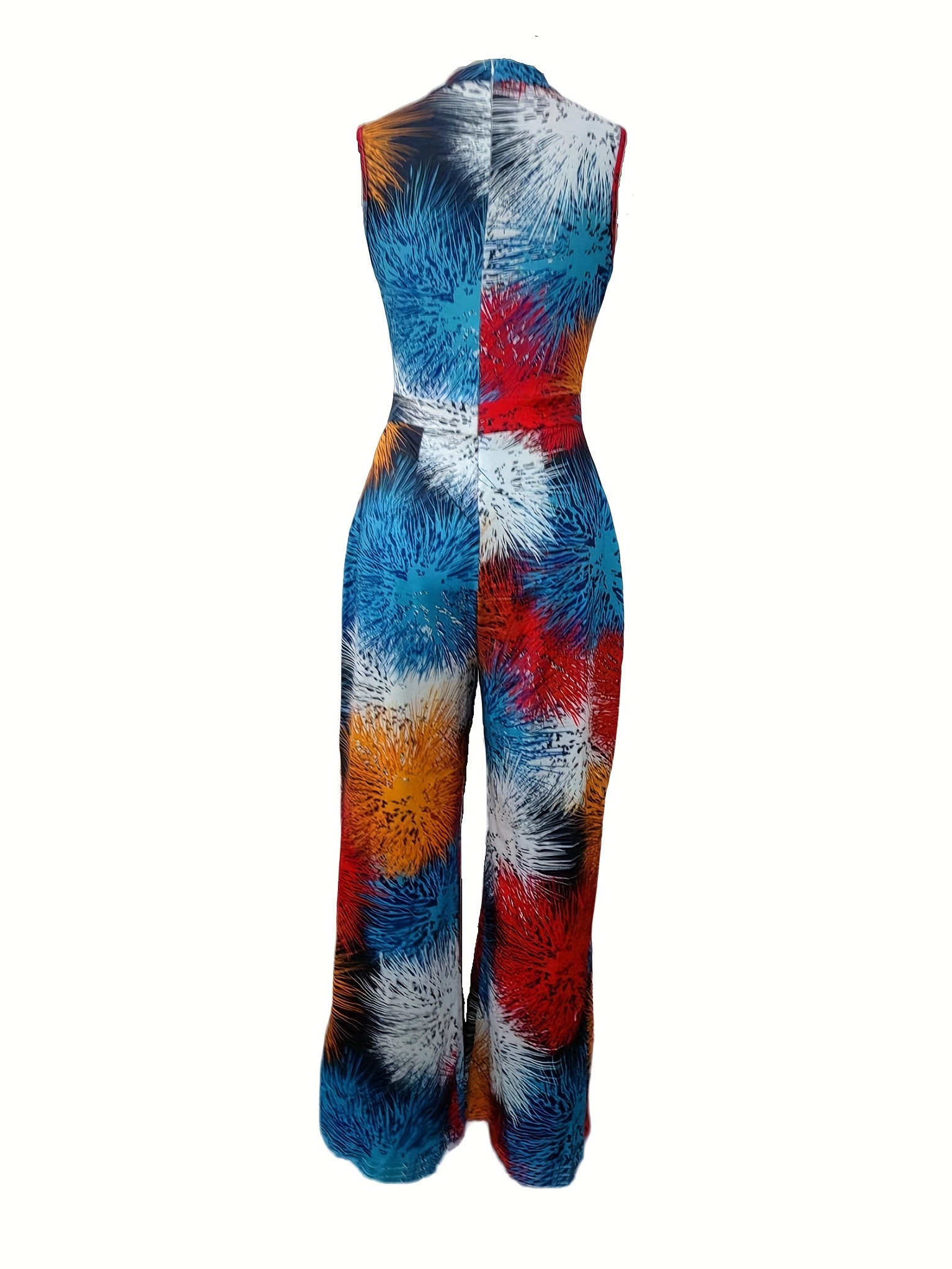 Boho Floral Wide Leg Jumpsuit Sleeveless