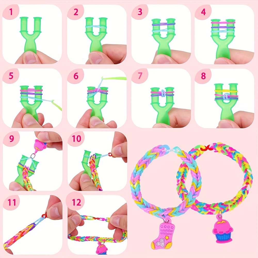 2700+ Loom Bands Kit, 32 Colors Rubber Twist Bands Kit Colorful DIY Refill  Bracelet Making Kit With Beads Accessories For Girls Boys Starter Making Gi