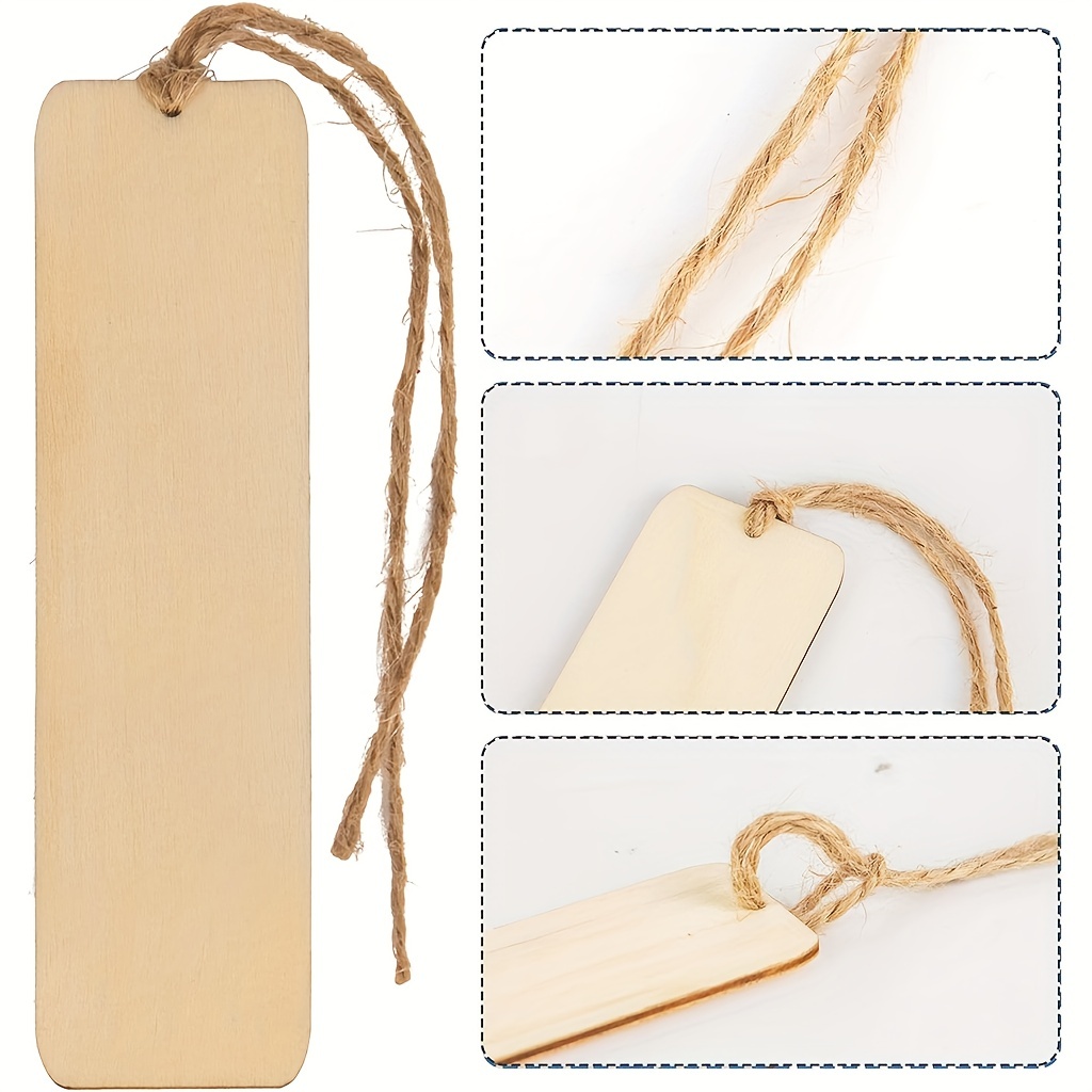 10pcs Wooden Blank Bookmarks Diy Wooden Craft Bookmark - Temu