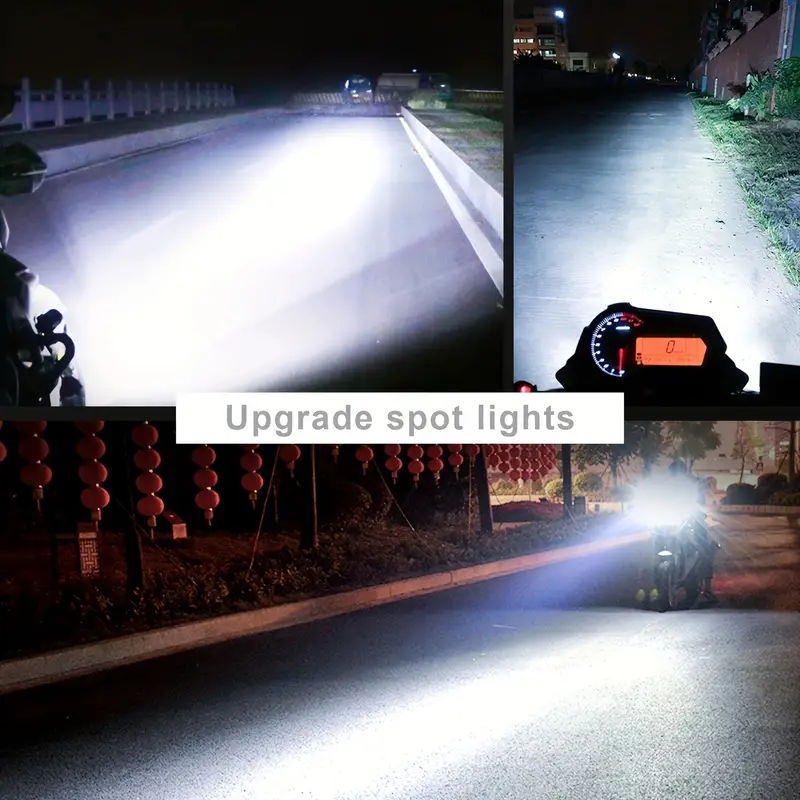 2pcs Motorcycle Spotlight, Universal LED Fog Lights, For Bike ATV UTV,60W LED Light, With 6 Light Beads 3 Modes Switch, Waterproof Headlights details 7