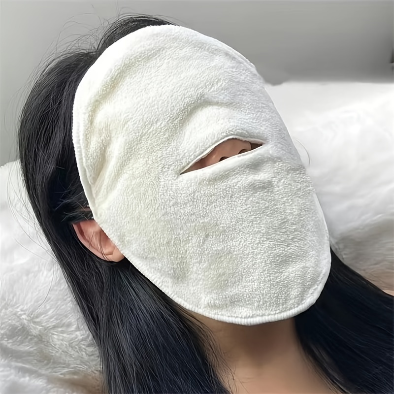 Maschera asciugamano viso 1pz, Asciugamano viso bianco, Asciugamano viso  per salone di bellezza e spa, Asciugamano compressa calda viso morbido e
