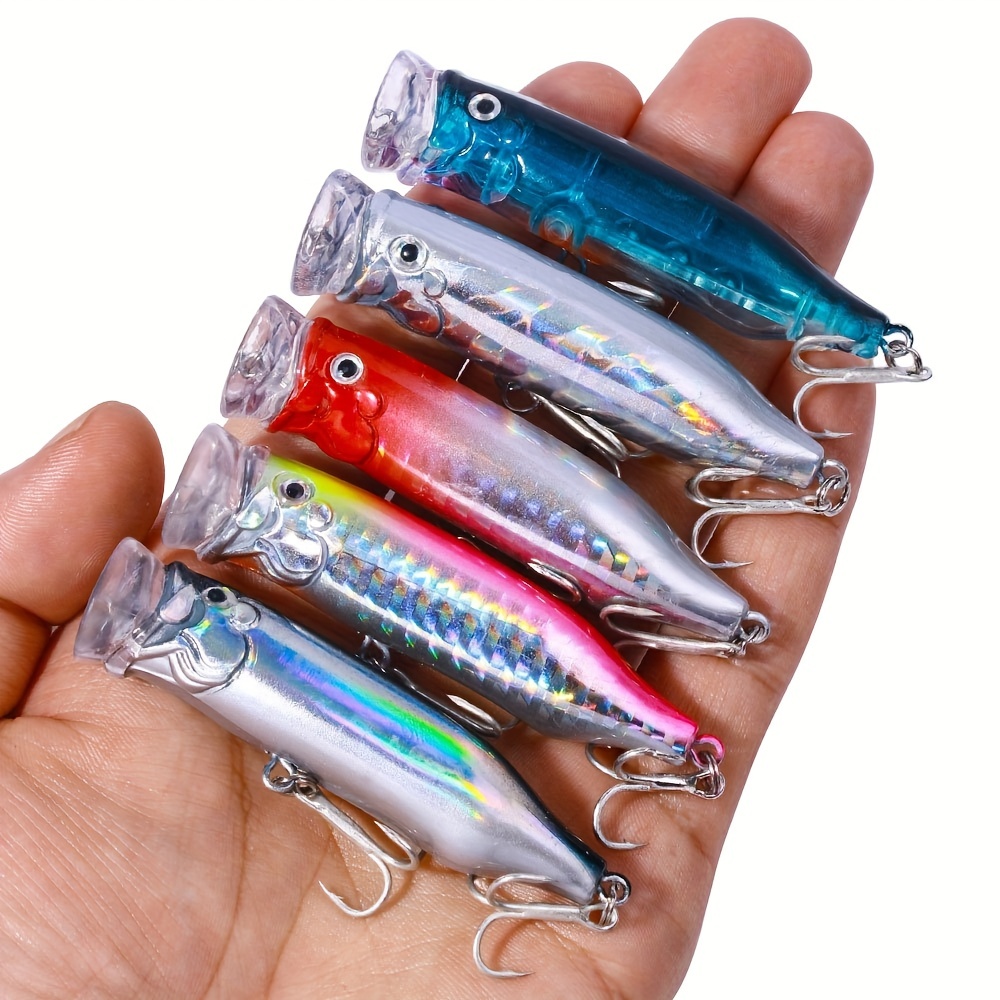 8pcs Popper Fishing Lures Set: Artificial Bionic Wobblers Hard Bait for  Topwater Baits, Hooks, 7.2cm/2.83in, 9.4g, 7.2cm/2.83in, 9.4g
