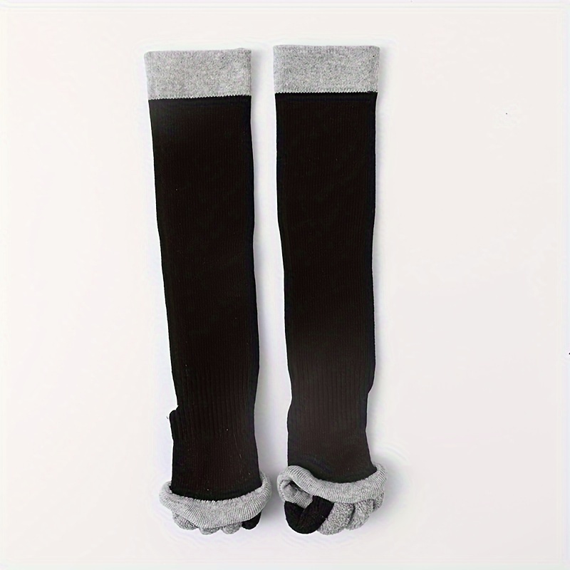 Toeless Knee High Yoga Socks Five toe Split Non slip Thermal - Temu Canada