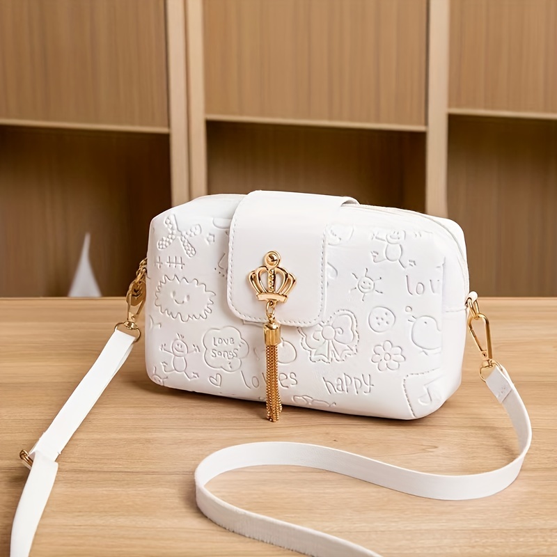 1pc Mini Contrast Color Pu Leather Vintage Fashion Crossbody Bag, Suitable  For Women's Daily Use