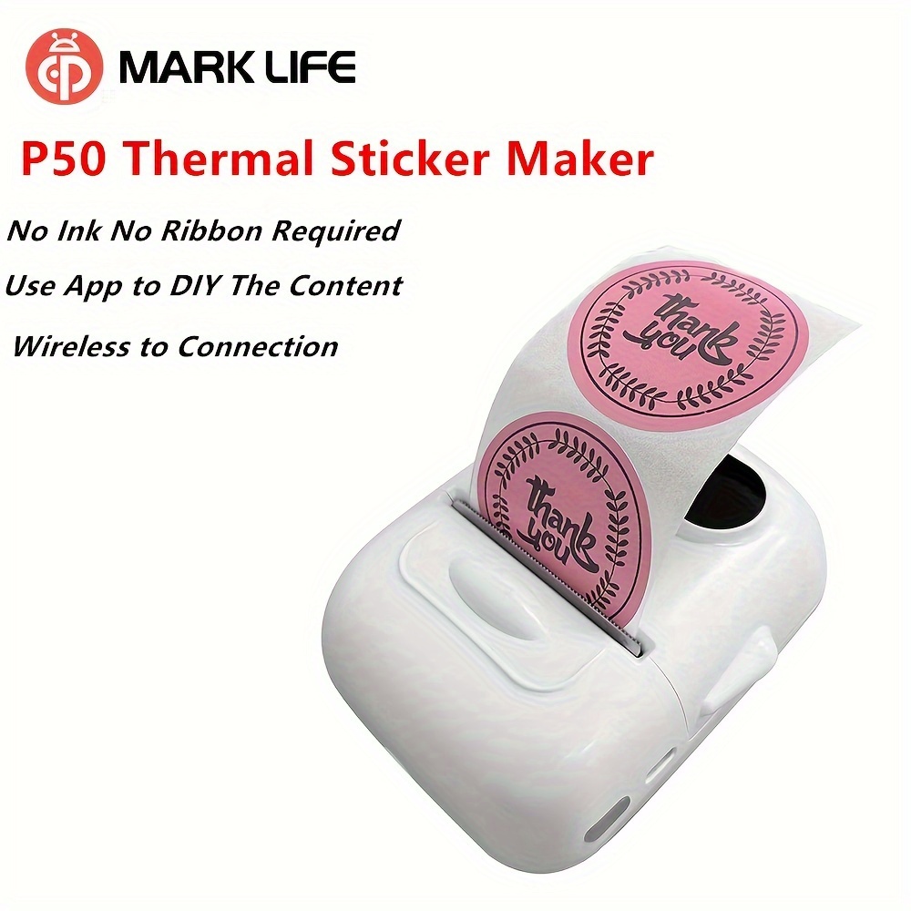 Marklife P50 Mini Thermal Label Makers With Label Portable Wireless Thermal  Label Printer For Barcode, Clothing, Jewelry, Retail, Mailing Tag  Compatible With Ios & Android No Ink Require - Temu Mexico
