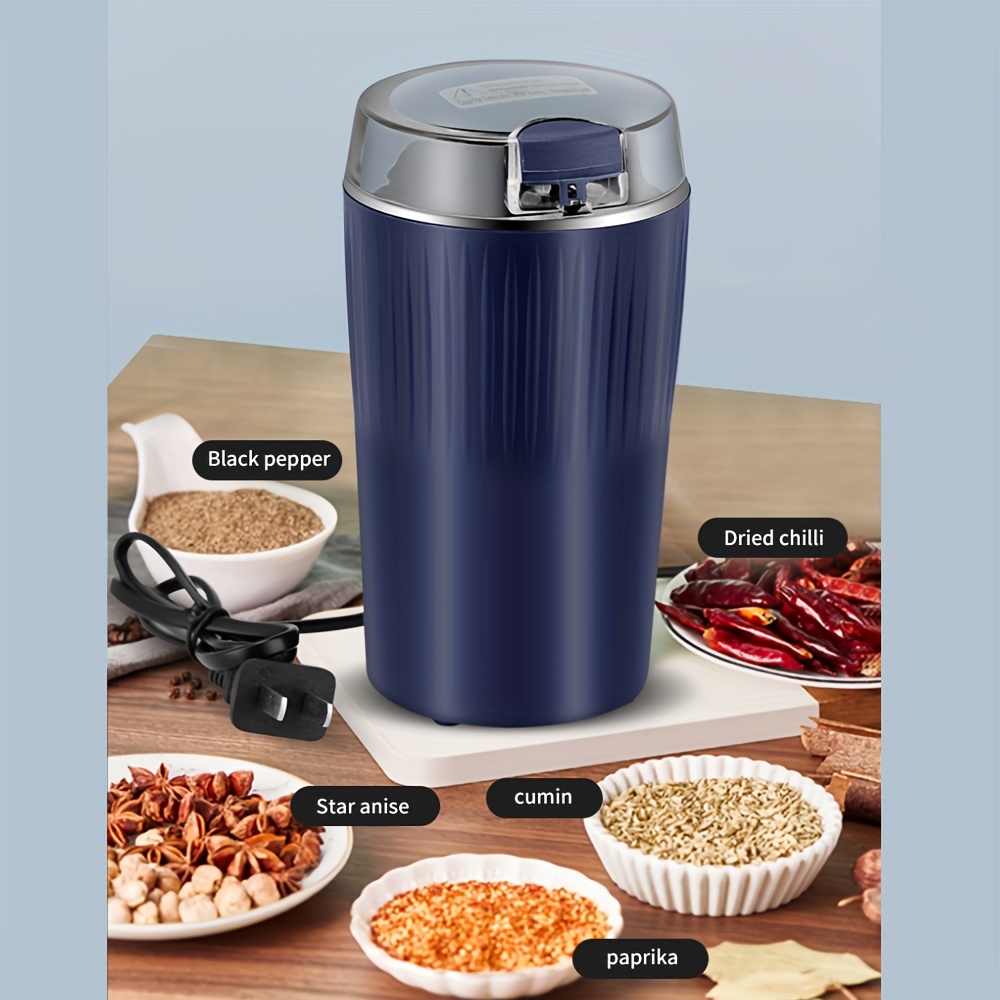 Electric Coffee Grinder, Spice Grinder, One Button Stainless Steel Grinder  Coffee Bean, Peanut Grinder, 8 Stainless Steel Blades Quiet Spice Grinder  (us Plug) (black/blue) - Temu