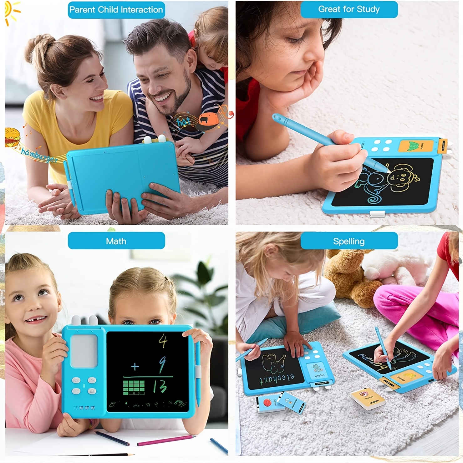 8 Inch 2In1 LCD Drawing Tablet For Children Painting Tools Kids Educational  Learning Sight Words Toys Writing Board Autism Gifts - AliExpress