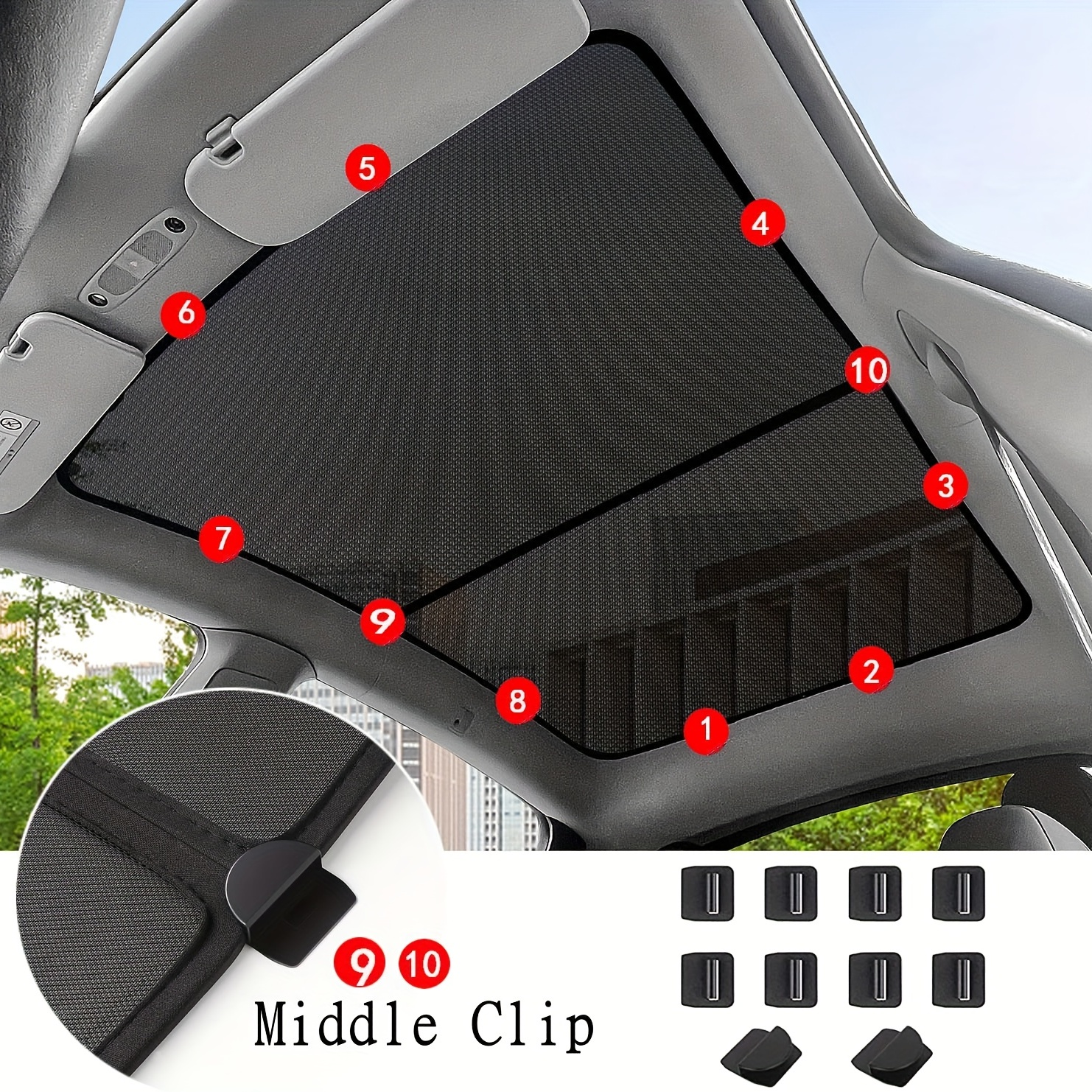  [2023 Upgrade] Car Roof Sunshade for Tesla Model Y Roof Sunshade  with New Electrostatic Adsorption Functions, Enhanced Thermal Insulation,  Easy Installation and Storage, No Snaps, No Sagging : Automotive