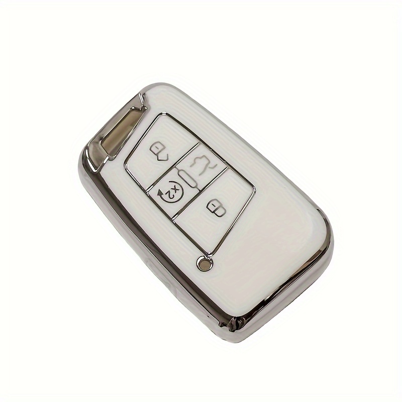 Kaufe Schlüsselanhänger-Abdeckung, TPU-Schlüsselanhänger-Schutz für  Volkswagen Zubehör, Atlas Golf GTI Jetta Tiguan, Autoschlüssel-Hülle,  vollständiger Schutz, 4-Tasten-Smart-Keys-Shell