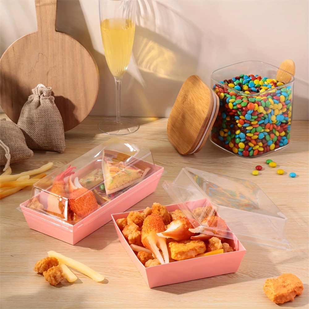 Paper Charcuterie Boxes With Clear Lids Brown Cookie Boxes - Temu