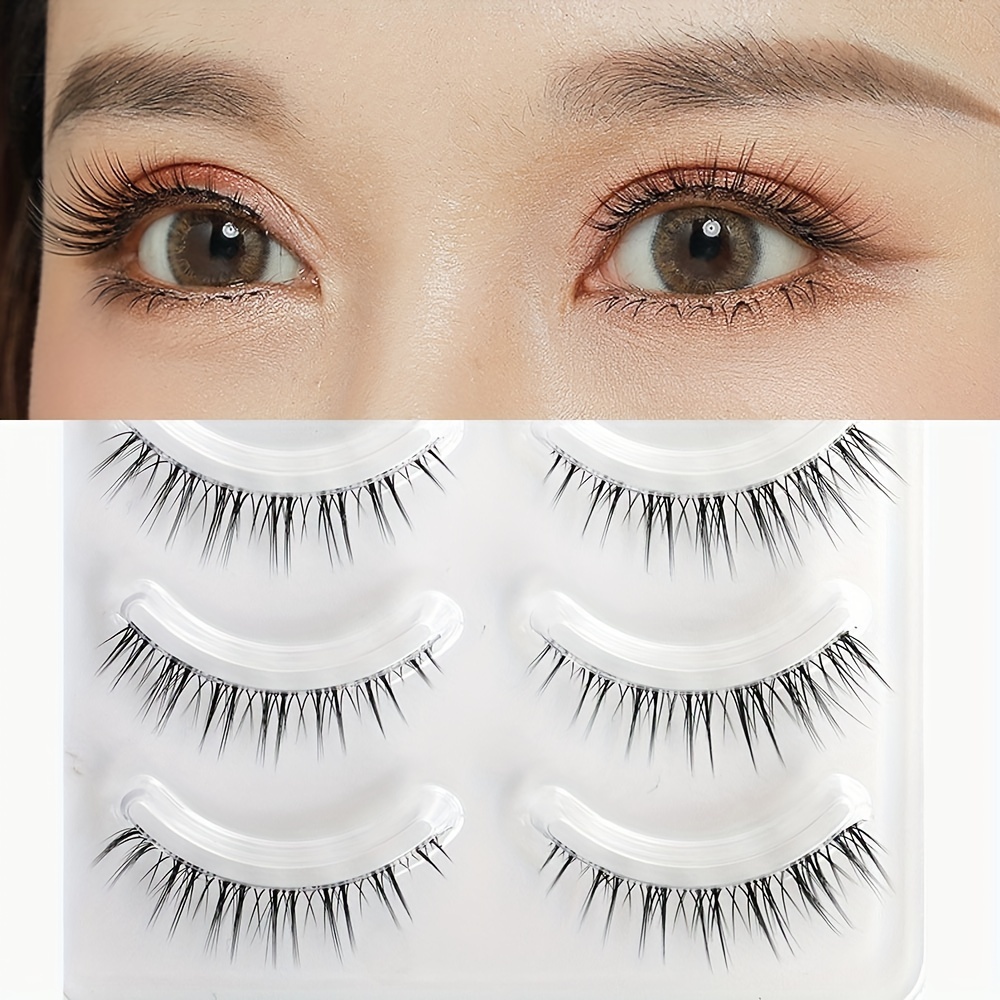 Palm Lashes Natural Look False Eyelashes Clear Band Short Lashes TS04
