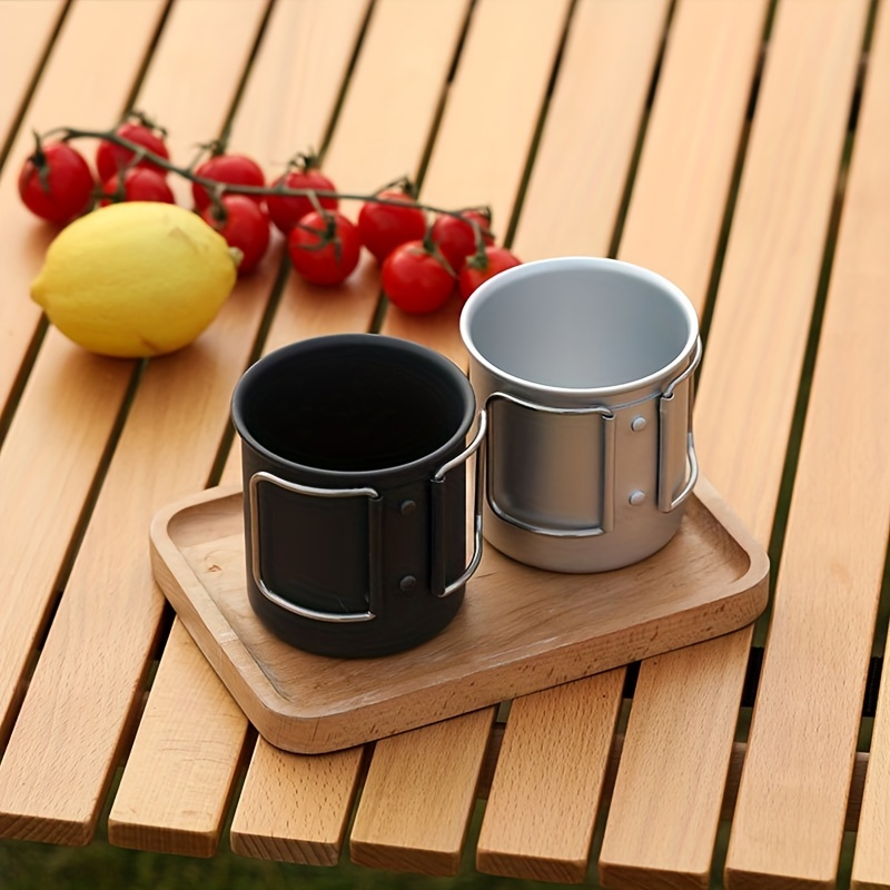 Outdoor Camping Aluminum Folding Water Cup With Foldable Handles