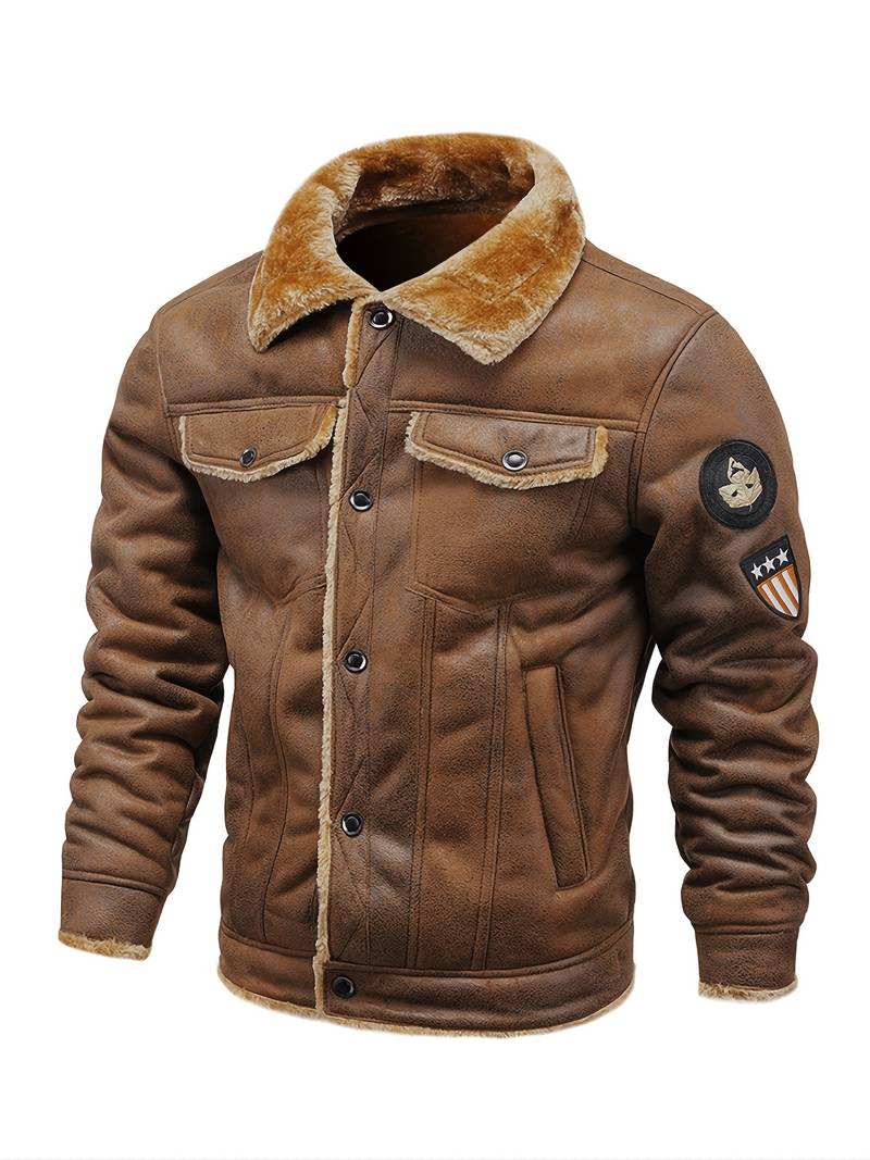 New Vintage Men's Fleece Fashion Leather Jacket | High-quality ...