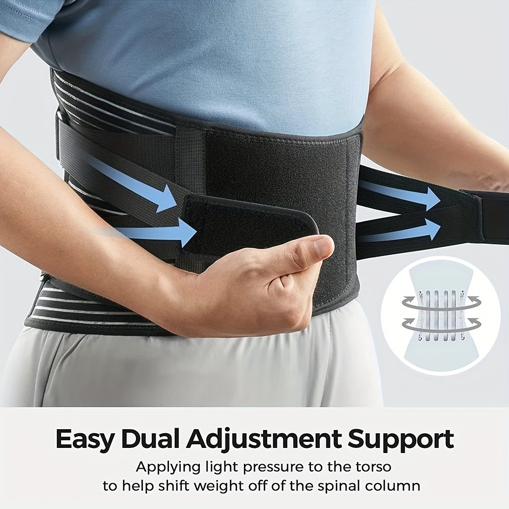 Men Lumbar Support Belt Waist Orthopedic Compress Back Brace For Back Pain  Relif