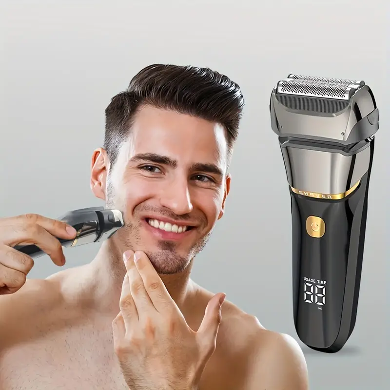 Electric Razor For Men Rechargeable Wet Dry Foil Shaver Led Display ...