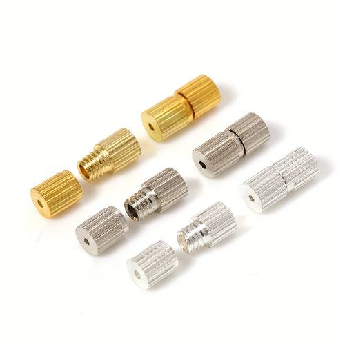50pcs screw clasps cylinder fasteners buckles end clasp connector for necklace bracelet jewelry making supplies