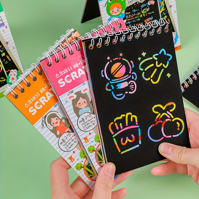 Rainbow Scratch off Paper Art Set including 2 Notebooks Each - Temu