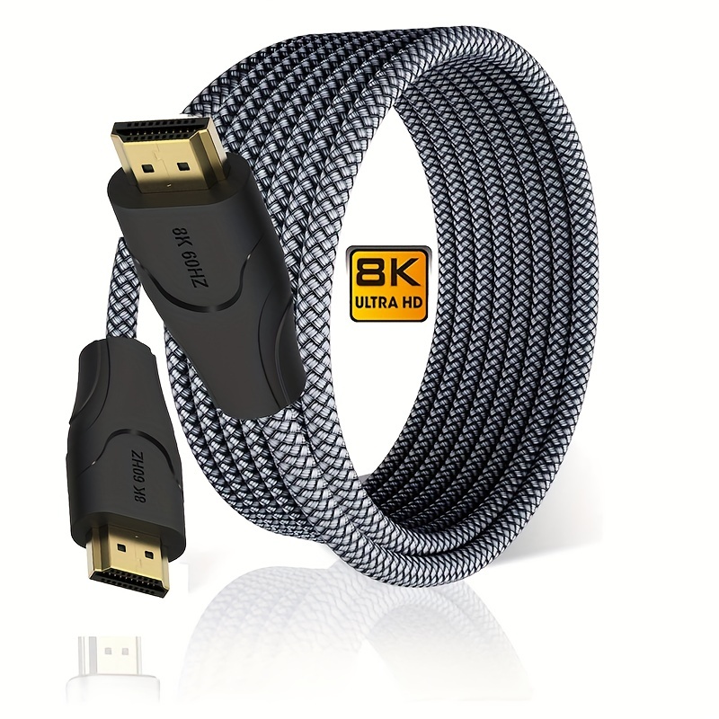 HDMI Cables 8K UHD Cord 4K 120Hz 48Gbps Ultra High Speed 6.6ft HDMI 2.1  Cable