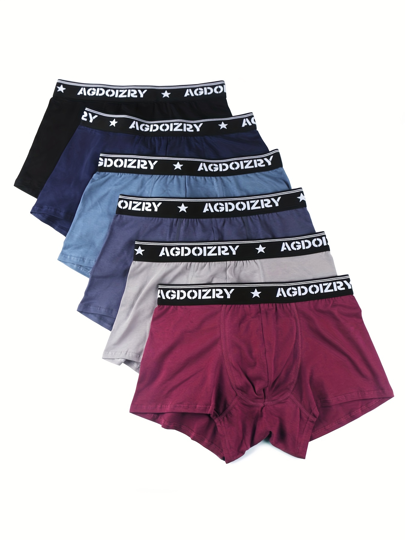 6pcs Men's Cotton Soft Comfortable Breathable Boxer Briefs, Men's Medium  Stretch Underwear, Multicolor Set