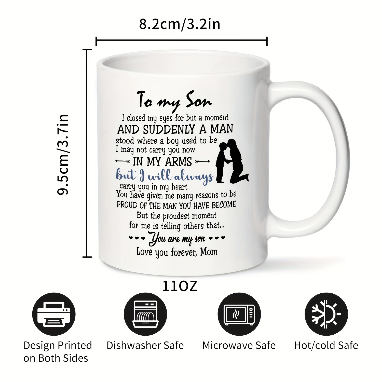 tasse cadeau de noel Mugs Son - à mon fils - Mug inspirant I Love You Son,  cadeaux pour fils de maman, cadeaux [2671]