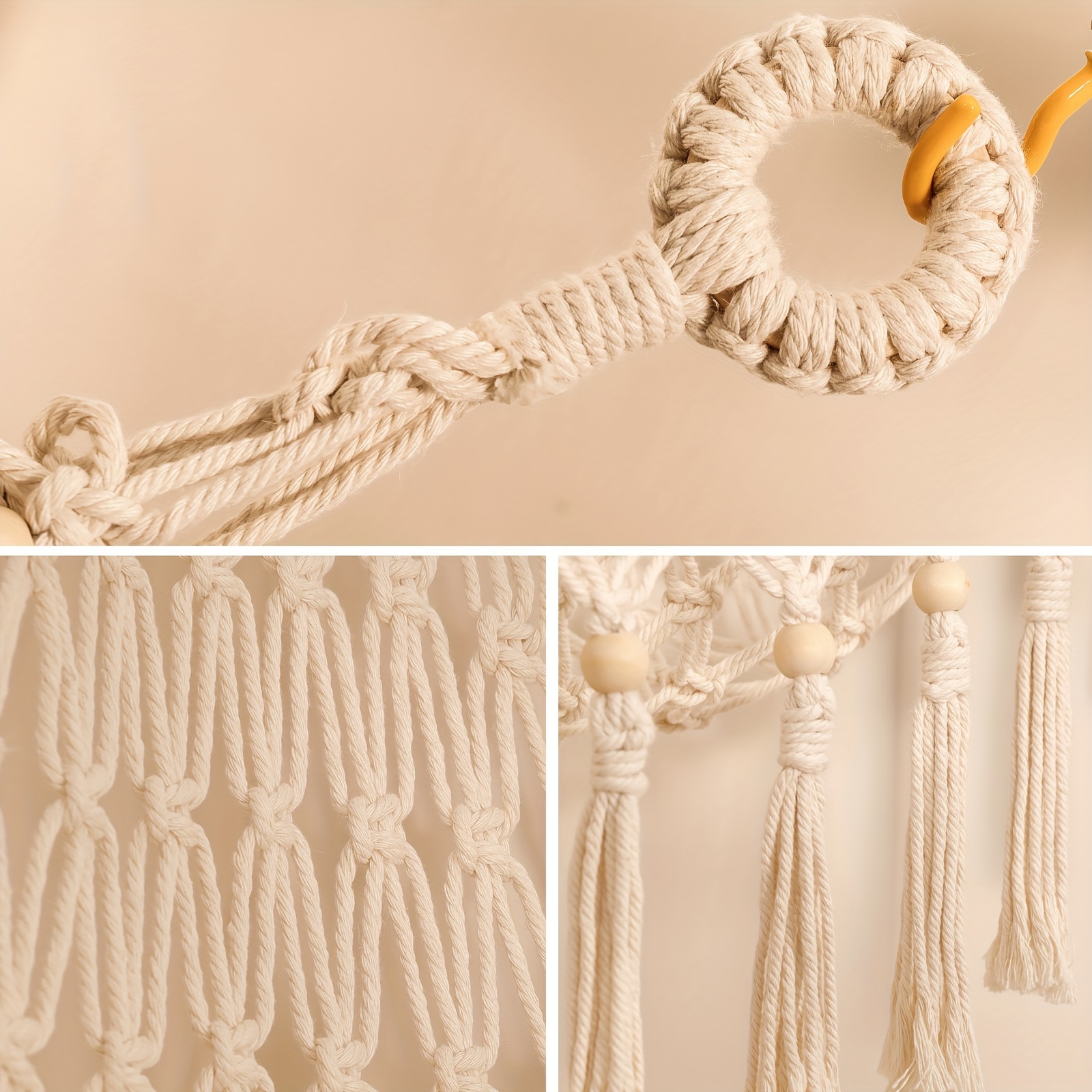 Filet de Rangement Mural Macramé