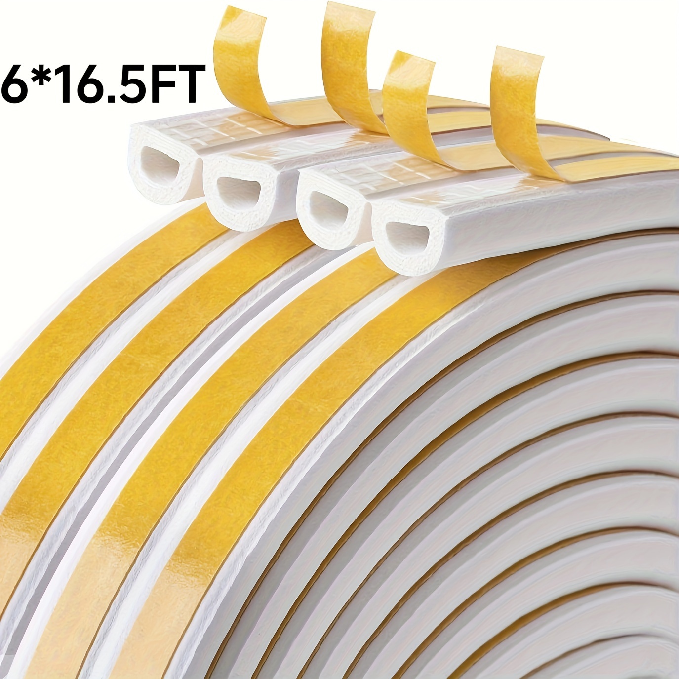 SUNMON Weather Stripping Door Seal Strip D-Type, Self Adhesive Window  Sealer for Winter, Soundproofing Weatherstrip for Doors and Windows（White）  : : Home