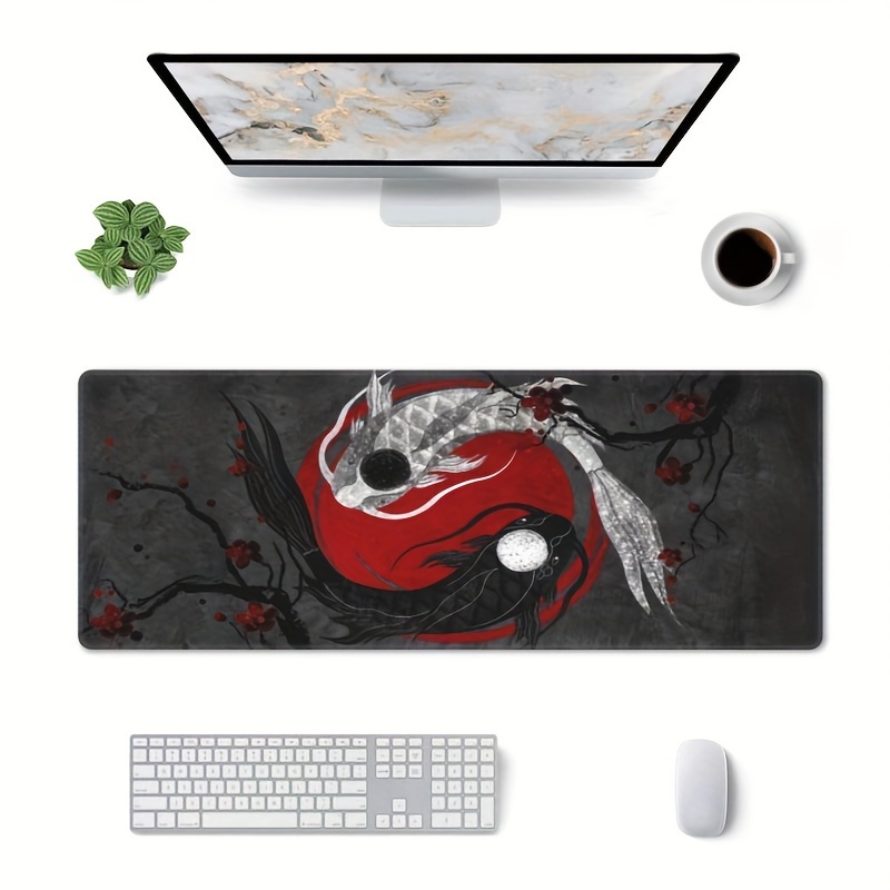 Black Mouse Pad Table Mat Fish Mouse Pad Computer Keyboard Cute Mousepad  Office White Desk Pad Gaming Desk Mats
