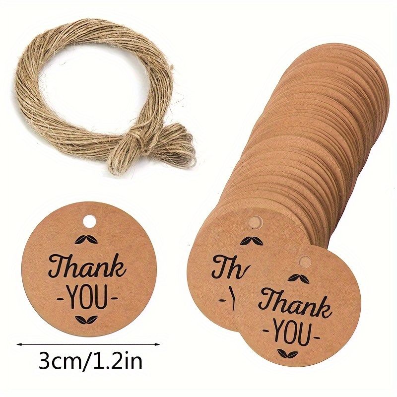 200 Pack Large Kraft Paper Gift Tags with Jute Strings for