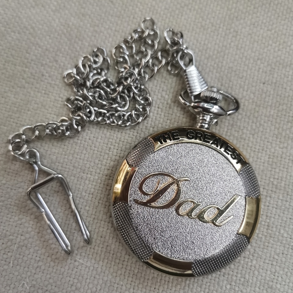 mens fashion casual vintage silver pocket watch necklace for fathers day gift 5