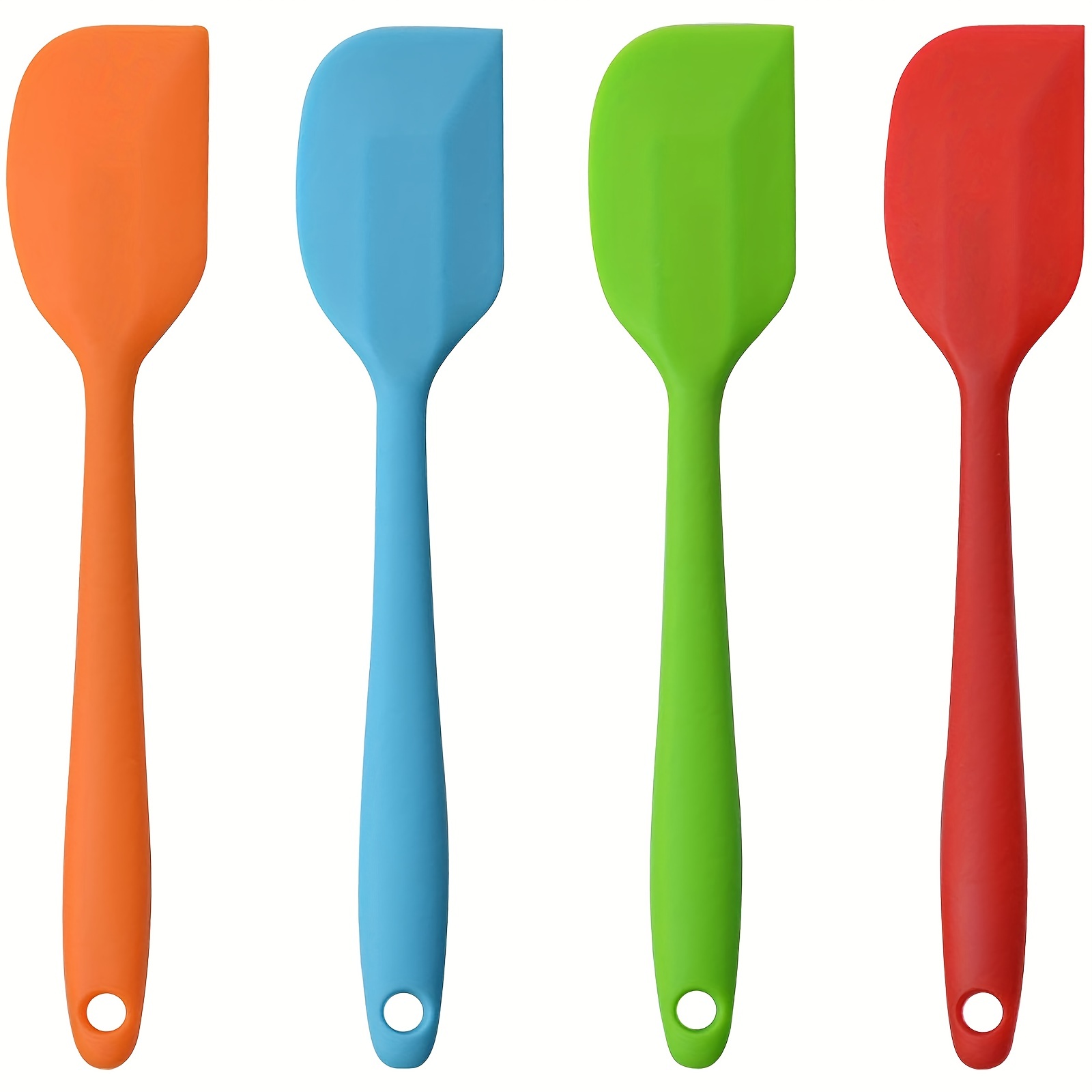 4 Pieces Silicone Spoons, 11inch Long Handle Mixing Spoons Heat