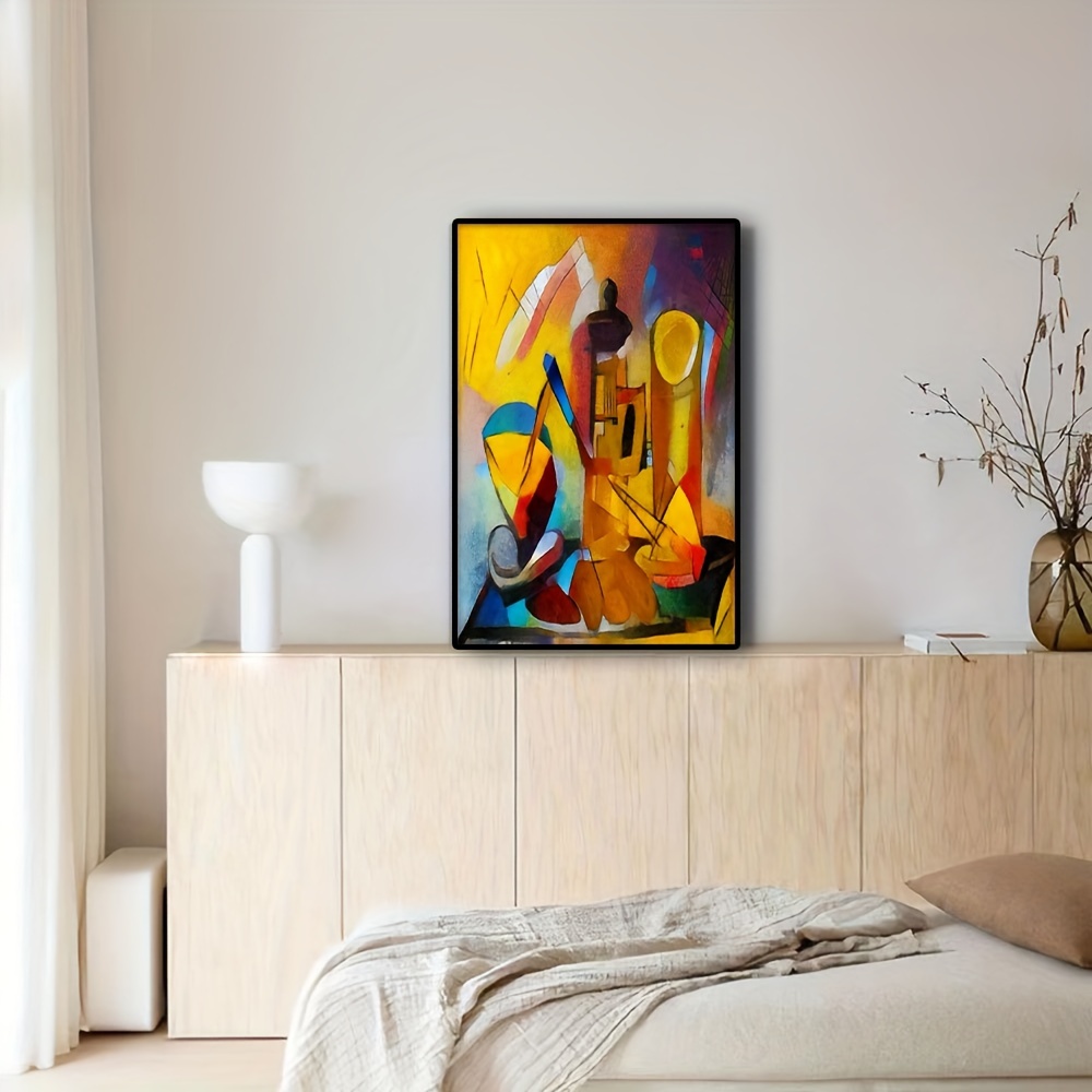 Cuadro moderno de lienzo abstracto geométrico de metal para  pared, para sala de estar, dormitorio, habitación de invitados, pasillo,  decoración del hogar, 40 x 40 x 2 pulgadas, sin marco 
