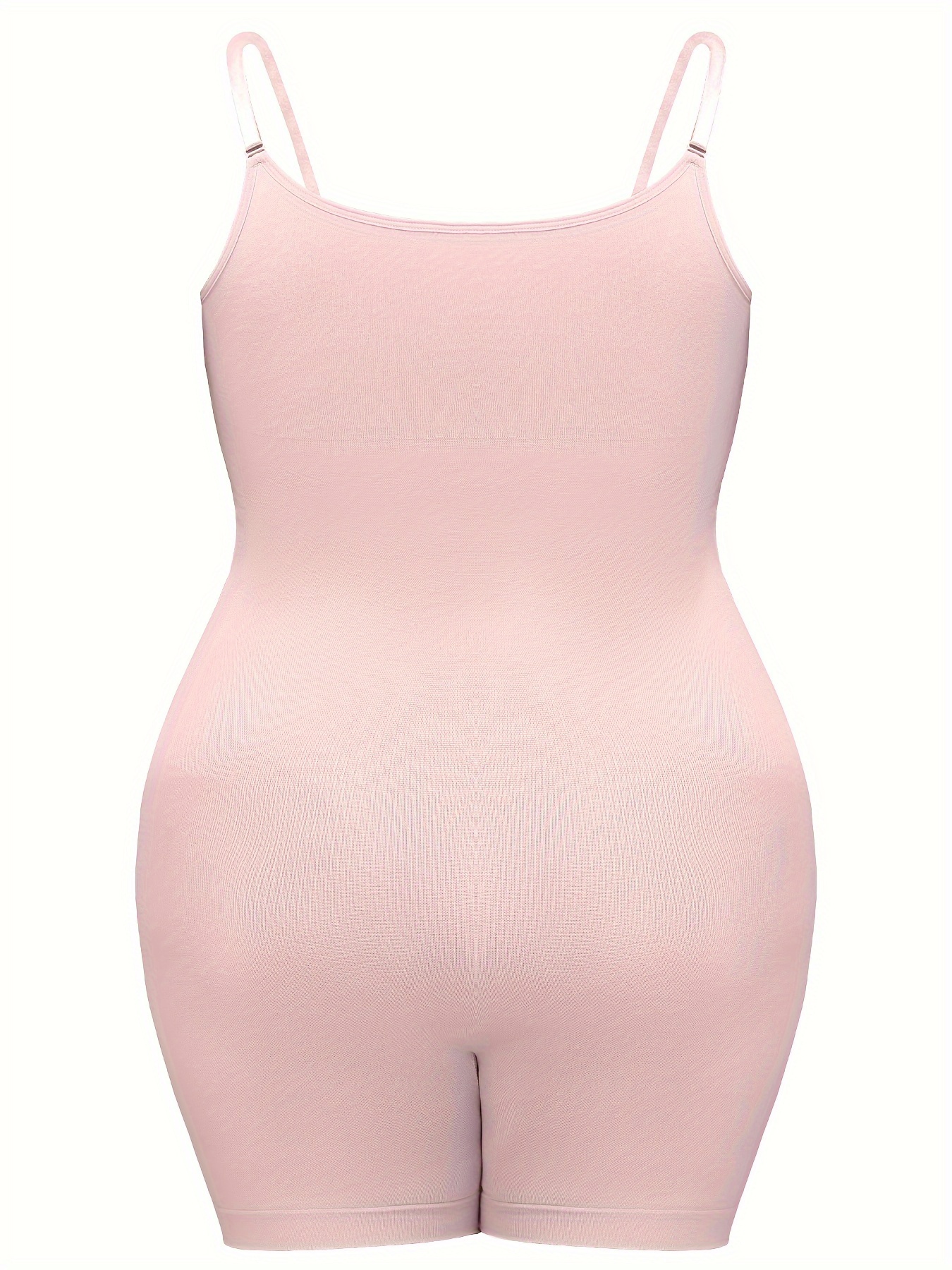 Plus Size Simple Shapewear Bodysuit, Women's Plus Solid Tummy Control Butt Lifter Thigh Slimmer Full Body Shaper