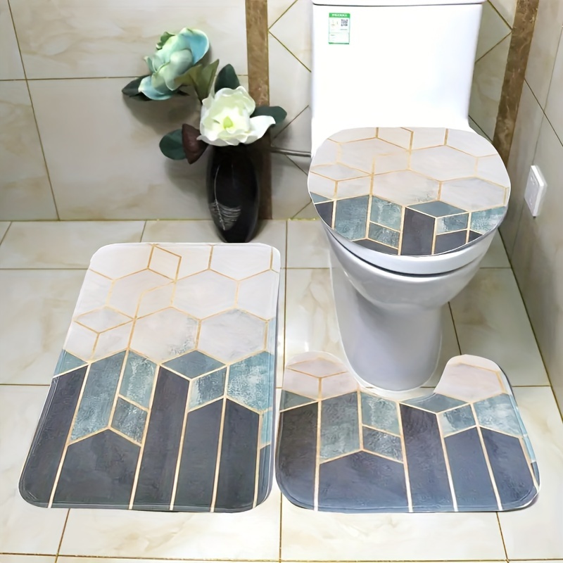 Memory Foam Bath Mat Non slip Bathroom Rug Toilet U shape - Temu