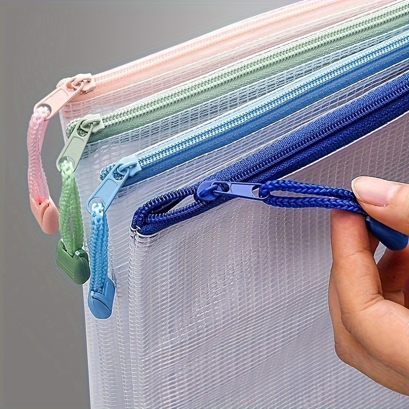 Mesh Zipper Pouch Bags Waterproof Zipper Bags Durable Pouches For  Organization, Storage Bags, Document Bag Letter/a4 - Temu