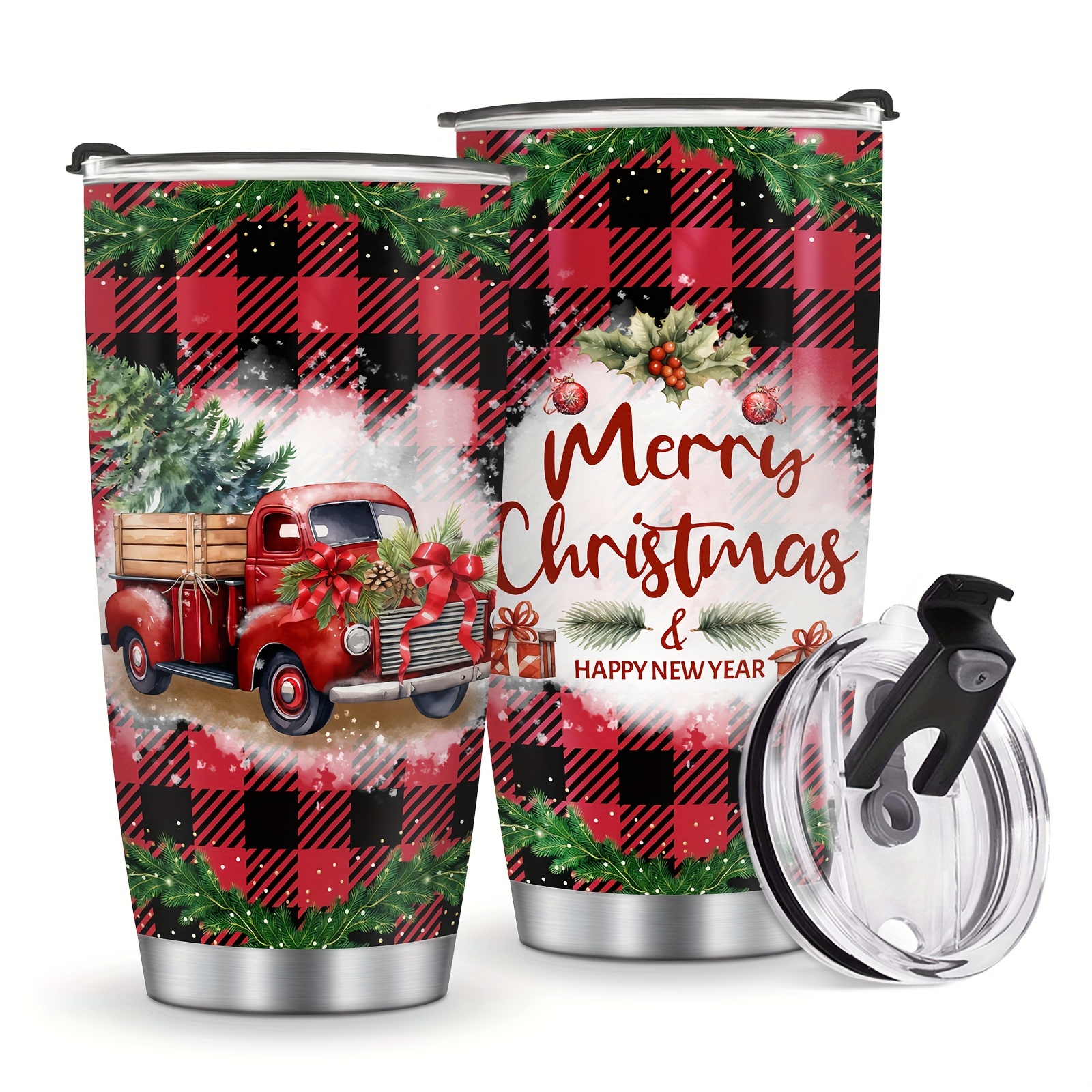 Construction & Monster Trucks Personalized Christmas Tumbler