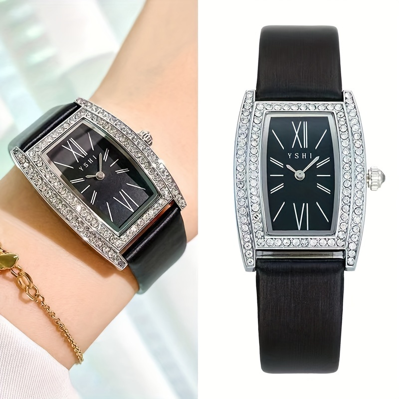 1pc Women's Alloy Casual Rotating Snow Quartz Watch