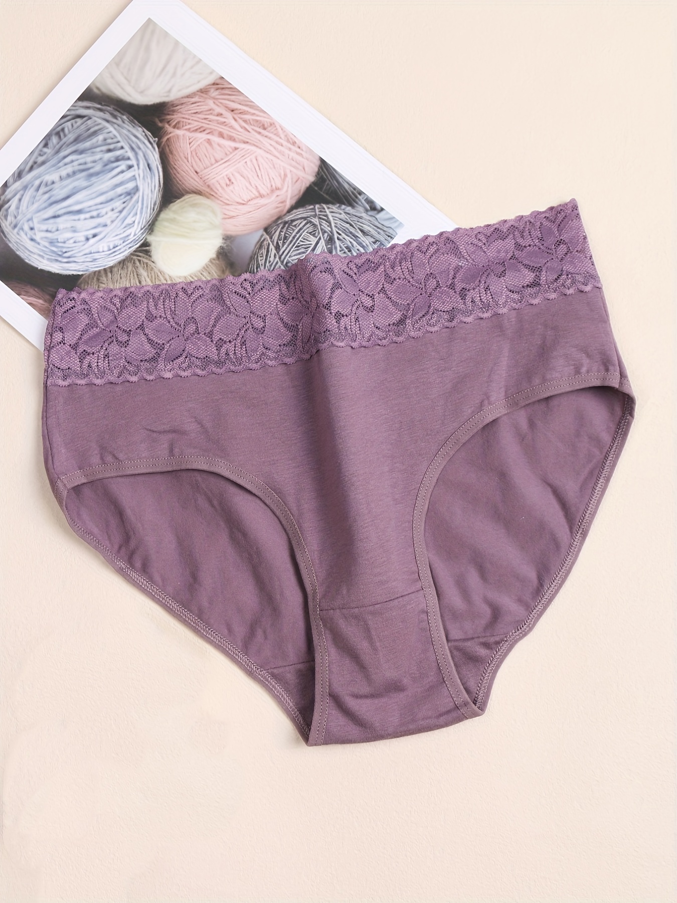 Plus Size Sarin Contrast Lace Everyday Panties Women's Plus - Temu Canada