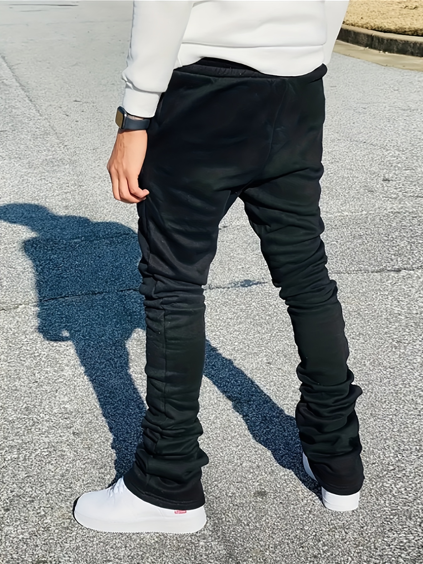 Men's Alien Pattern Drawstring Bell Bottom Pants