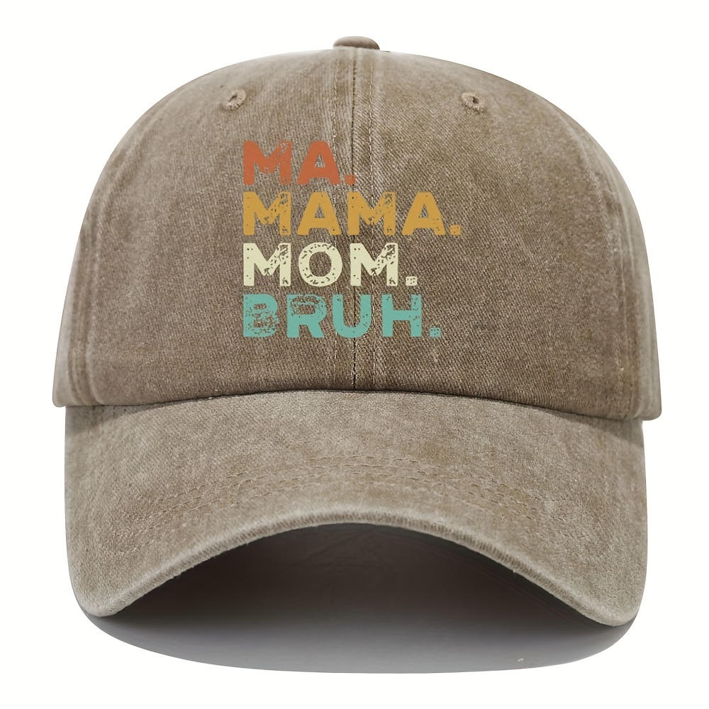 MAMA MOM Print Baseball Cap Vintage Washed Distressed Adjustable Dad Hat