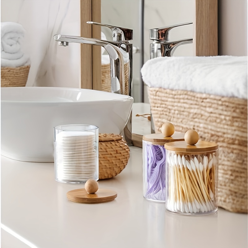 Mason Jar Bathroom Accessories Set(4 Pcs) -Lotion Soap Dispenser &Cotton  Swab &Toothbrush Holder Set, Apothecary Jars Vanity Organizer-Rustic