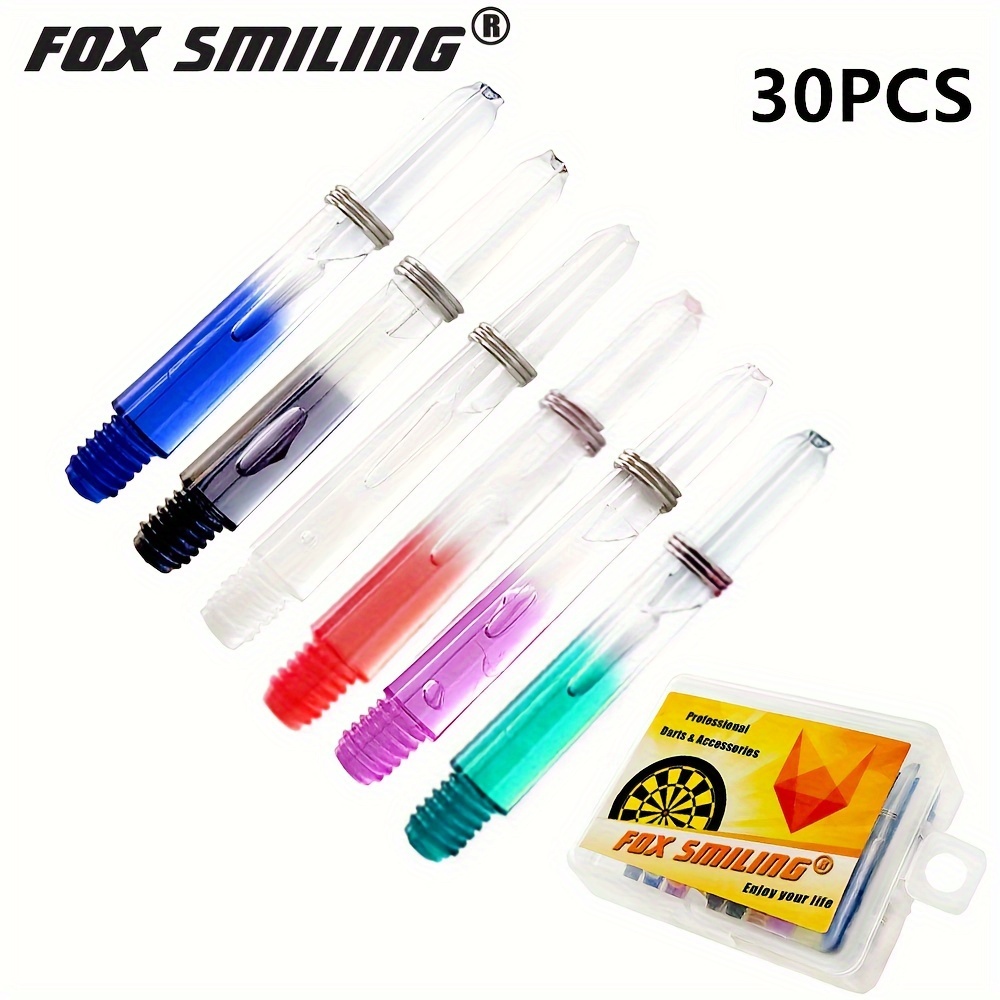 

Fox Smiling 30pcs Premium Nylon Dart Shafts, 35mm With Steel O-ring - Vibrant Gradient Colors