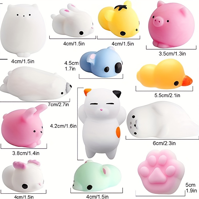  Mochi Squishy Toys 20 Pcs Mini Squishy Animal Squishies Party  Favors for Kids Kawaii Squishy Squeeze Toy Cat Unicorn Squishy Stress  Relief Toys for Adults Birthday Favors for Kids Pinata Filler