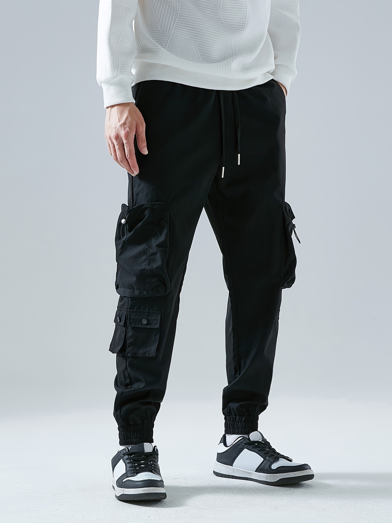 Men Hip Hop Joggers Cargo Pants Multi-Pockets Trousers Sweatpants