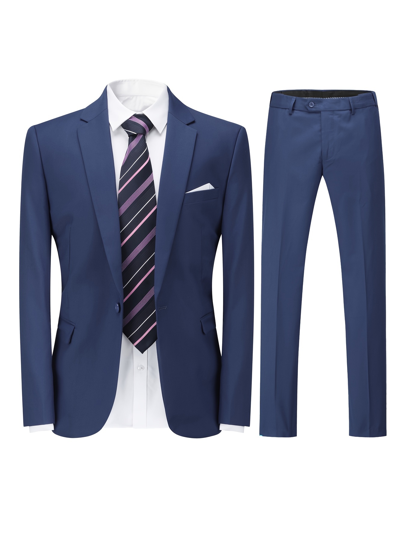 Terno feminino, 2 peças, cor pura, blazer e calça larga, conjunto de terno  para escritório