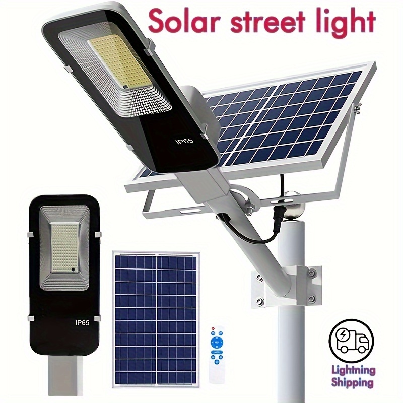  Luces de calle solares LED de 400 W para exteriores, luz de  inundación de seguridad del atardecer al amanecer con control remoto y  poste, inalámbrico, impermeable, perfecta para patio, estacionamiento,  calle