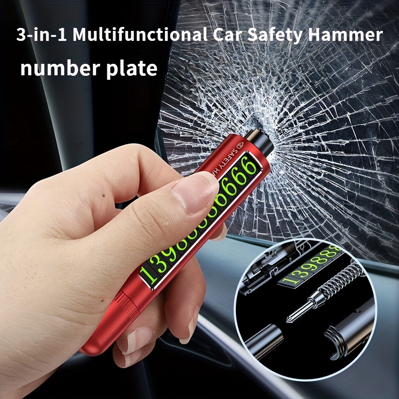3 in 1 Car Safety Hammer Mini Portable Window Breaker For - Temu Canada