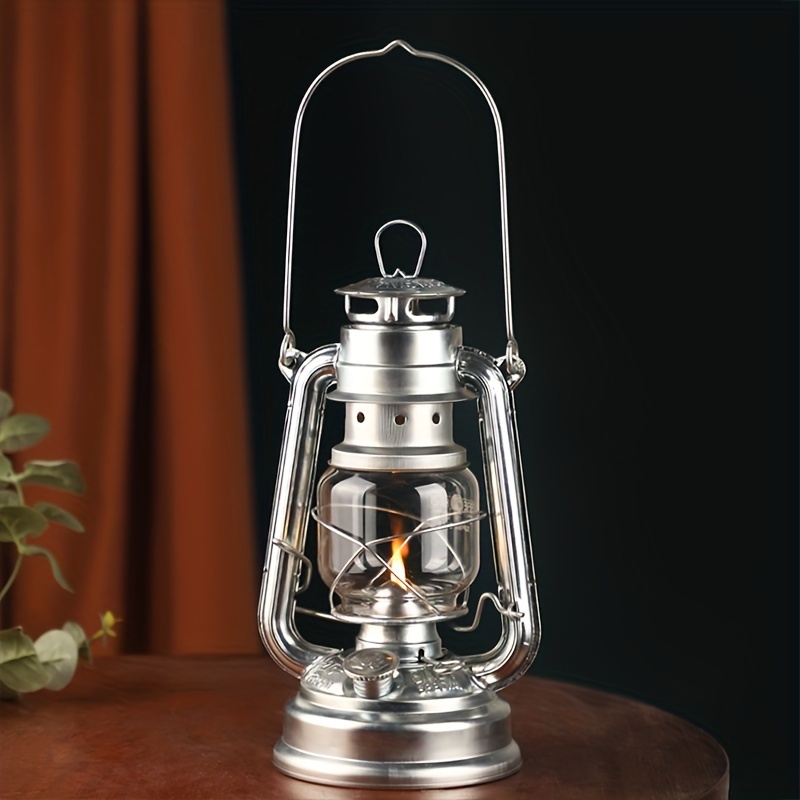Oil Lamp for Indoor Use,1 Glass Kerosene Lamp and 3 Wicks of 7  Inches,Rustic Oil Lantern Lamp Emergency,Farmhouse Decoration (Transparent)